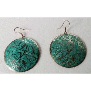 Turquoise Round Bangle‎ Earring Great For Any Occasion Formal/ Casual